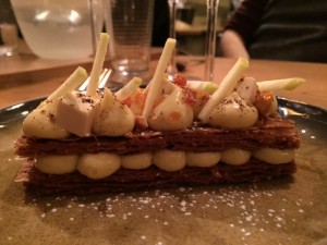 millefeuille caramélise a la vanille panacotta caramel